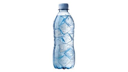Refreshing ice water bottle for hydration and health benefits on a black background for product shot
