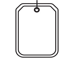 Elegant tag outline symbol in 2D vector art