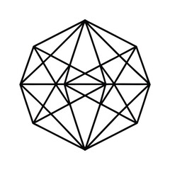 Interconnected Geometric Triangle Mesh Abstract Pattern