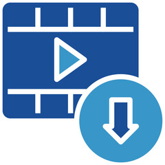 Video Download  Glyph Blue Icon
