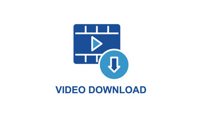 Video Download Vector Icon Isolated On White Background