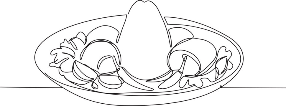 Elegant single continuous line drawing of ivoirian atti