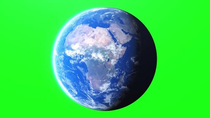 Earth planet rotation Green screen
