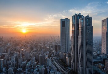 Obraz premium Urban cityscape at sunrise