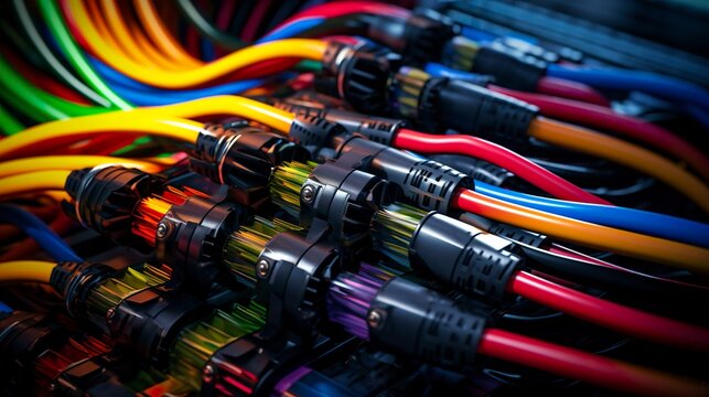 A photo of a printing machine cables