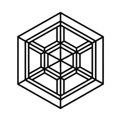 Abstract Hexagonal Network Geometric Pattern