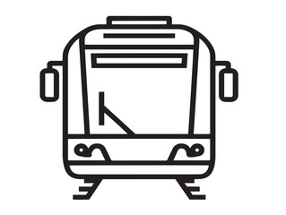 Minimal tram vehicle symbol in clean vector illustration