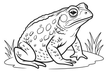 coloring page line art the toad black vector