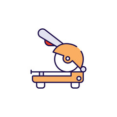 Tile Cutter icon design with white background stock illustration