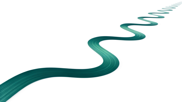 Winding road graphic design illustration background for travel and journey concept with black background