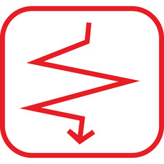 red arrow on white background