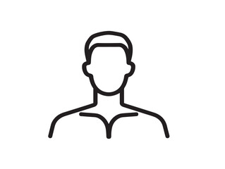 User profile icon in clean flat vector outline