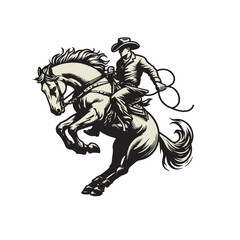 Cowboy baking horse. 