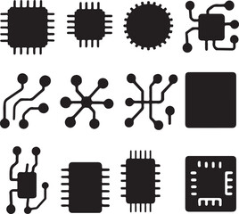Vector illustration set of black business icons and web symbols