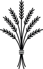 Wheat Line Art Vector – Minimal Harvest Grain Bundle Illustration for Organic and Farm Designs