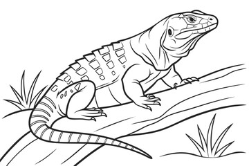 coloring page line art the tegu black vector