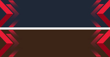 Abstract geometric banner background with dark blue and brown sections
