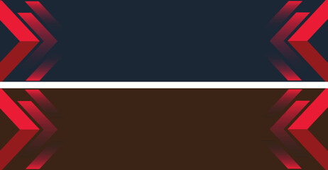 Abstract geometric banner background with dark blue and brown sections