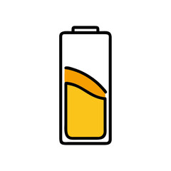 Obraz premium Low Battery Icon Simple Line Art Illustration of a Partially Charged Battery