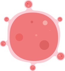 Viral Particle Budding from Host Cell Membrane Vector Illustration