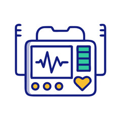 Medical monitor with heartbeat signal, symbolizing diagnostics, health monitoring, and emergency care

