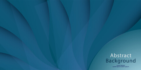 Simple modern dark blue and black abstract background for wide banner. Luxurious dark blue background with 3D overlapping layers.