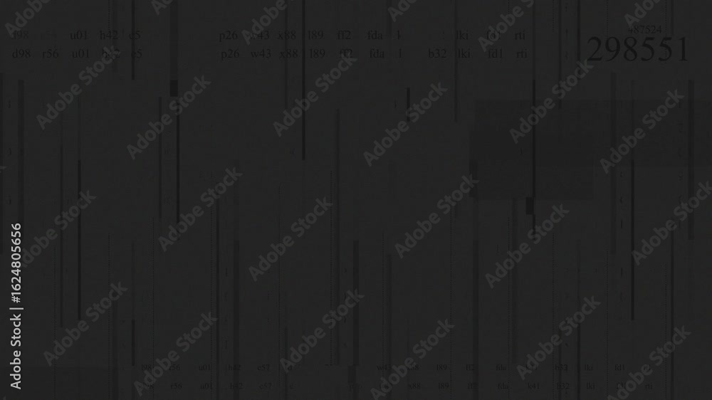 Poster dark glitch abstract: data stream visuals, dynamic code, number sequences
