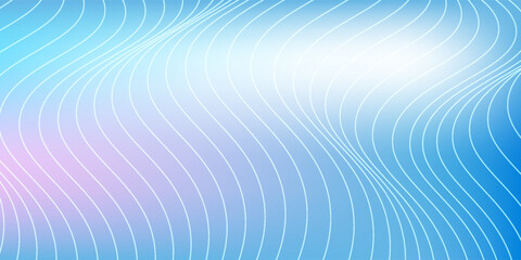 Abstract blue gradient background with shining lines waves. Minimalist background for banner, poster, cover, brochure, flyer, website