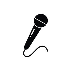 Microphone Icon Vector - Karaoke Mic & Podcast Symbol on Transparent Background for Music & Recording