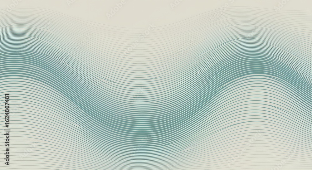 Poster abstract background featuring teal and white wavy lines creating a sense of depth and movement effec