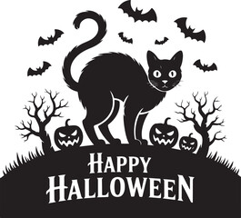 set of silhouettes of halloween