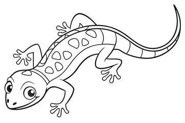 coloring page line art the gecko black vector