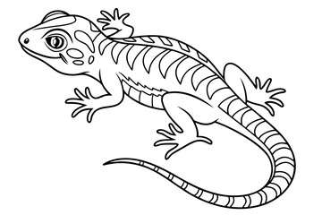coloring page line art the gecko black vector