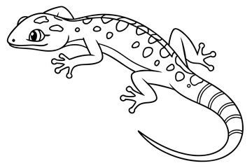 coloring page line art the gecko black vector