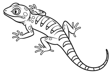 coloring page line art the gecko black vector