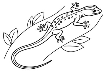 coloring page line art the gecko black vector