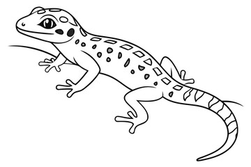 coloring page line art the gecko black vector