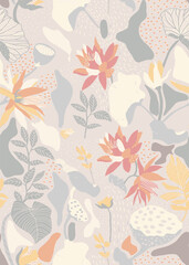 design abstract floral pattern pastel colors