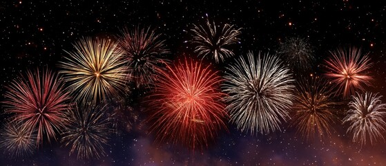 The Spectacular Display of Colorful Fireworks Illuminating the Night Sky.