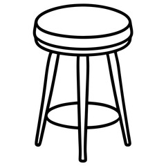 Minimal Cushion Stool Line Art