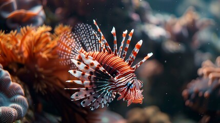 A photo of a lionfish in the reef