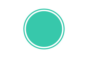 Mint green badge with white and teal circular outline