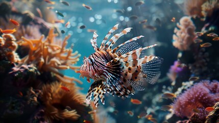 A photo of a lionfish in the reef