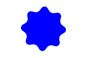 Bold blue abstract splatter shape with rounded edges,  modern blob design for graphic overlays
