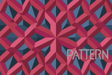 Geometric pattern with red and blue shapes creating an abstract design and visual texture effect