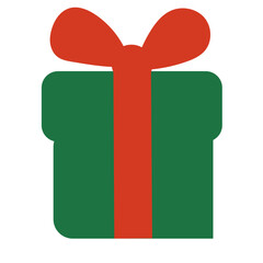Gift Box Transparent Isolated Icon. Colorful New Year or Christmas Decoration Element Symbol. Family Holiday Party Decoration. Greeting Winter Holiday card or Invitation Design Art Sign. 