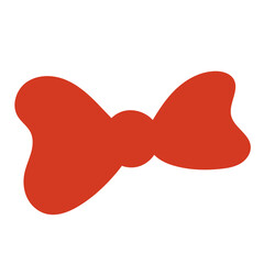 Red Bow Tie Ribbon Isolated Transparent Icon. Colorful New Year or Christmas Decoration Element Symbol. Family Holiday Party Decoration. Greeting Winter Holiday card or Invitation Design Art Sign. 