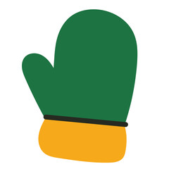 Mitten Accessories Isolated Transparent Icon. Colorful New Year or Christmas Decoration Element Symbol. Family Holiday Party Decoration. Greeting Winter Holiday card or Invitation Design Art Sign. 