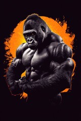 Fototapeta premium Strong Muscular Body of Gorilla