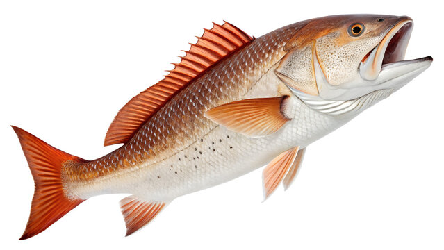 Redfish seafood catch red drum fishing saltwater gamefish gulf coast sportfishing marine biology illustration